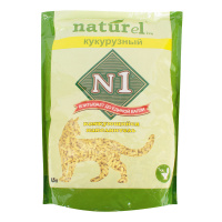 N1 наполнитель для кошачьего туалета Naturel Кукурузный комкующийся 4,5 л