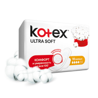 KOTEX прокладки Ultra Soft Normal супермягкие 10 шт