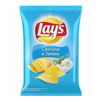 LAYS чипсы картофельные Сметана и Зелень 150 гр