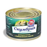 РЫБНОЕ МЕНЮ Скумбрия атлантическая натуральная с добавлением масла 250 гр
