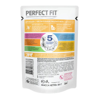 PERFECT FIT влажный корм Sensitive для взрослых кошек с чувствительным пищеварением с индейкой 85 г