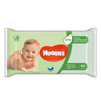 HUGGIES влажные салфетки Ultra Comfort алоэ 64 шт