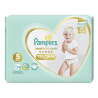 PAMPERS подгузники-трусики Premium Care 5 (12 - 17 кг) 34 шт