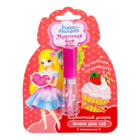 МАЛЕНЬКАЯ ФЕЯ блеск для губ Happy Moments Клубничный Десерт 1,3 г