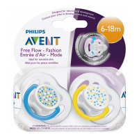 AVENT пустышка силиконовая ортодонтическая Free Flow SCF180/27 (6-18 месяцев) 2 шт