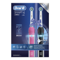 ORAL-B электрическая зубная щетка Smart 4900 черная + розовая 2 шт
