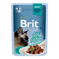 BRIT Premium влажный корм для кошек Говядина (соус) 85 г