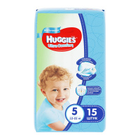 HUGGIES подгузники Ultra Comfort для мальчиков 5 (12-22кг) 15 шт