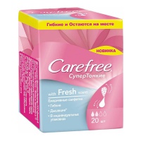 CAREFREE ежедневные прокладки Fresh scent Супертонкие 20 шт