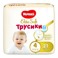 HUGGIES трусики-подгузники Elite Soft 4 (9-14кг) 21 шт