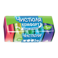 ЧИСТЮЛЯ губки поролоновые с абразивом Комфорт 5 шт
