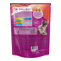 WHISKAS сухой корм для кошек старше года подушечки с паштетом из говядины и мяса кролика 0,8 кг