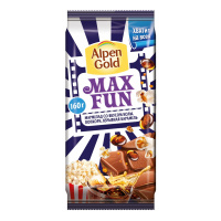ALPEN GOLD шоколад молочный Max Fun мармелад кола, попкорн и карамель 160 г