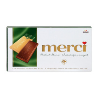 MERCI конфеты из молочного шоколада с лесным орехом и миндалем 100 г