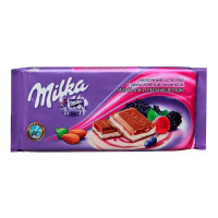 MILKA шоколад молочный Миндаль и Лесные Ягоды 90 г