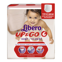 LIBERO подгузники-трусики Up & Go 6 (13 - 20 кг) 62 шт