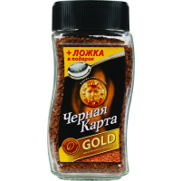 ЧЕРНАЯ КАРТА Кофе растворимый Gold 190 г + ЛОЖКА в подарок