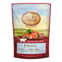 NATURES TABLE сухой корм для кошек Лосось 190 г
