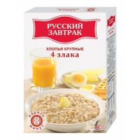 РУССКИЙ ЗАВТРАК хлопья 4 злака крупные 400 г