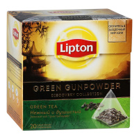 LIPTON чай зеленый в пирамидках Green Gunpowder 20 шт