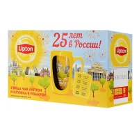 LIPTON чай ассорти в пакетиках Yellow Label 100 шт + кружка